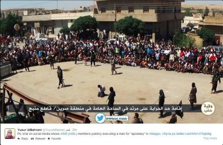 ISIL execution of an 'apostate' in Aleppo